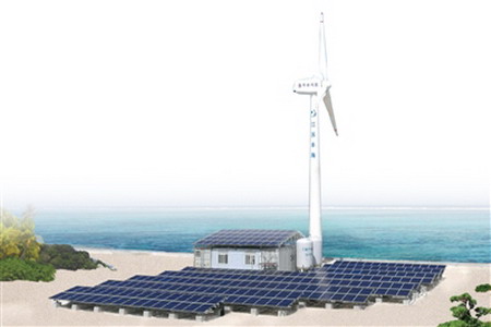 南海三沙某岛礁上新安装的风光互补微网淡化海水设备