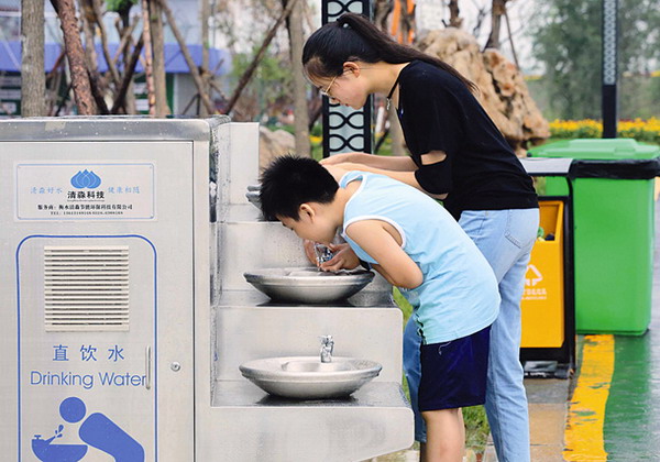 园博园邯郸园共设置了九座直饮水台满足游客饮水需求