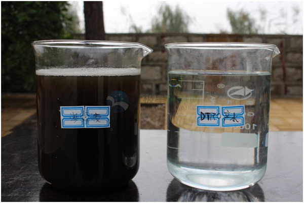 中联重科济南渗滤液处理项目渗滤液与DTRO产水对比
