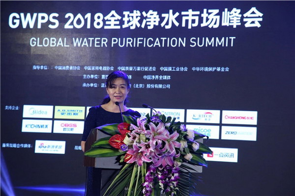 苏伊士水务技术与方案大中华区净水业务商务总监黎华在峰会上发言