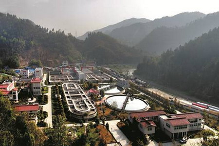 十堰市神定河污水处理厂全景图 十堰市神定河污水处理厂全景图