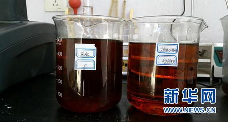 图1. 左侧为某企业蒸发后高浓盐水原水
