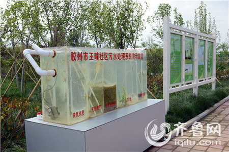 胶莱镇南王疃社区污水处理演示模型(齐鲁网记者孙志文 摄) 胶莱镇南王疃社区污水处理演示模型(齐鲁网记者孙志文 摄)