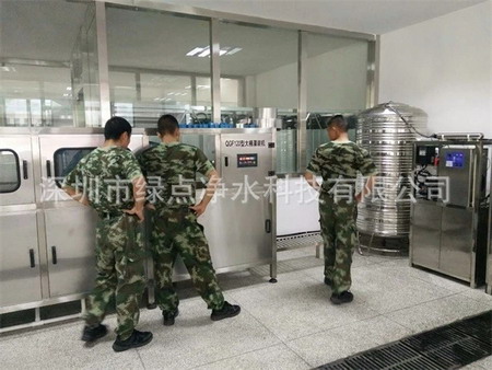 驻重庆武警部队引进全套绿点净水大型桶装水灌装设备 驻重庆武警部队引进全套绿点净水大型桶装水灌装设备