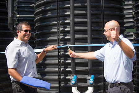 Mr Eytan Levy, Managing Director & CEO of Emefcy, and Mr Tzachi Wermus, CEO of Yuvalei HaEmek municipality, officially open the HaYogev Emefcy MABR-based wastewater treatment plant Mr Eytan Levy, Managing Director & CEO of Emefcy, and Mr Tzachi Wermus, CEO of Yuvalei HaEmek municipality, officially open the HaYogev Emefcy MABR-based wastewater treatment plant