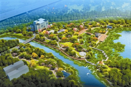 洪湖水质净化厂建成后公园效果图 洪湖水质净化厂建成后公园效果图