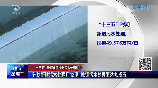 “十三五”珠海市计划污水处理规模将新增每天50万吨 “十三五”珠海市计划污水处理规模将新增每天50万吨