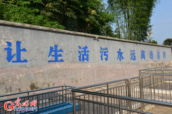 污水处理厂内这几个大字格外醒目 污水处理厂内这几个大字格外醒目