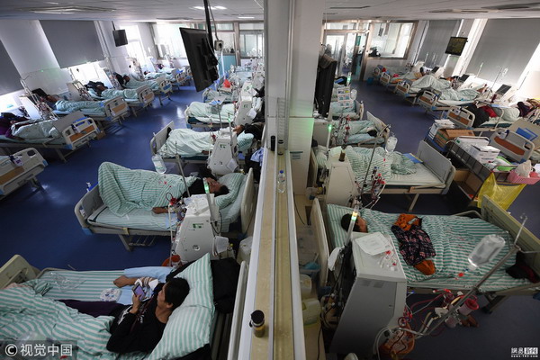 六安世立医院血液净化中心155台血透机每天450人排队 六安世立医院血液净化中心155台血透机每天450人排队