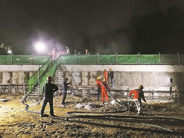 横岭水质净化厂一期提标改造工程昼夜不断施工赶抢进度 横岭水质净化厂一期提标改造工程昼夜不断施工赶抢进度