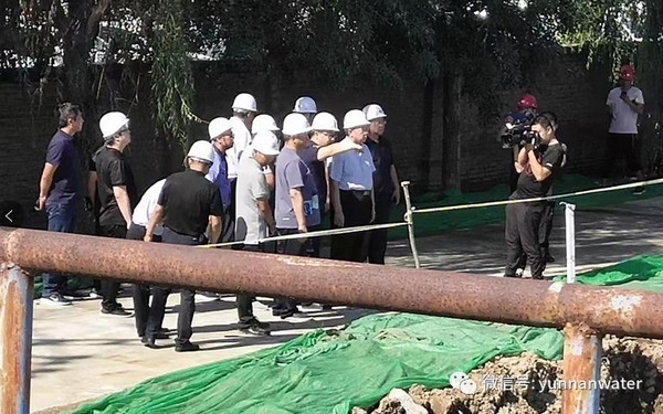 保定市市长一行考察云南水务白洋淀上游MBR污水厂项目 保定市市长一行考察云南水务白洋淀上游MBR污水厂项目