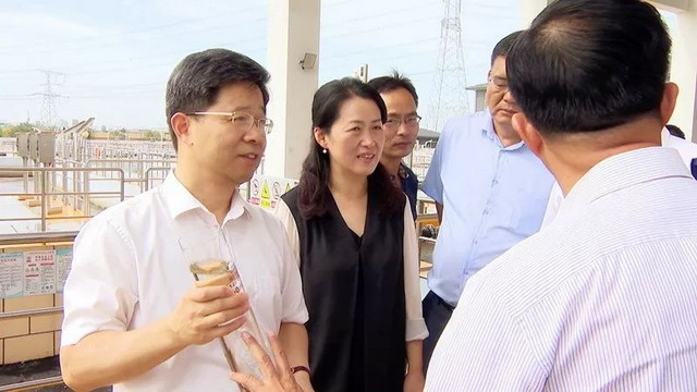 常州市政府督查组一行来到武进区滨湖污水处理厂督查