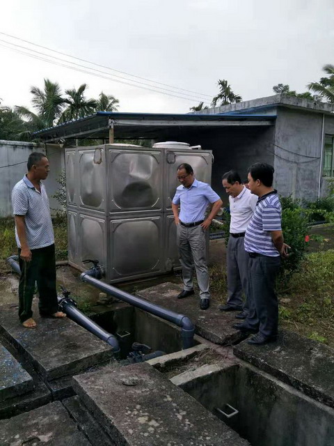 海南省水务厅总工现场指导定安县龙湖镇永丰水厂供水 海南省水务厅总工现场指导定安县龙湖镇永丰水厂供水