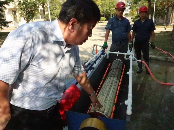 青岛豆金河中水厂精致中水生产车间转鼓式滤膜清洗机