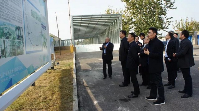 省住建厅王玉志厅长一行调研烟台市套子湾污水处理厂