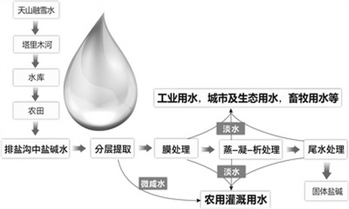 浙大教授在新疆处理盐碱水过程示意图 浙大教授在新疆处理盐碱水过程示意图