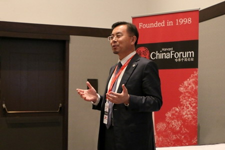 博天环境集团董事长赵笠钧在哈佛中国论坛上 博天环境集团董事长赵笠钧在哈佛中国论坛上