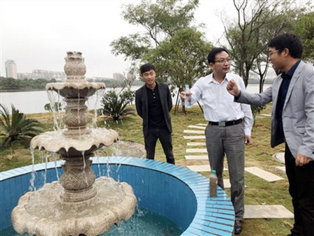 分布式污水处理示范点的喷水景观装置