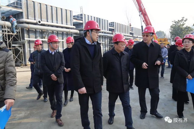 南京市委书记视察凯米膜正在承建湖滨水质净化站项目 南京市委书记视察凯米膜正在承建湖滨水质净化站项目